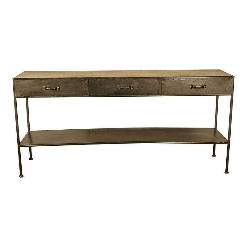 Foto van Ptmd simple metal gold sidetable open 3 drawers