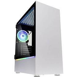 Foto van Kolink bastion white rgb midi-tower pc-behuizing, gaming-behuizing wit 1 voorgeïnstalleerde led-ventilator, geïntegreerde verlichting, zijvenster, stoffilter