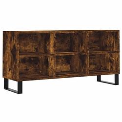 Foto van The living store tv-meubel - gerookt eiken - tv-meubel - 103.5 x 30 x 50 cm - met veel opbergruimte