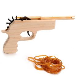 Foto van Playwood houten pistool met elastiek