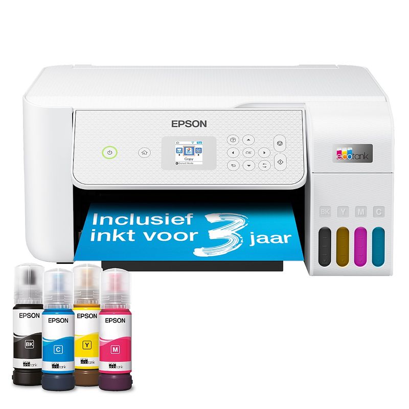 Foto van Epson ecotank et-2876 all-in-one inkjet printer wit