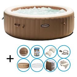 Foto van Intex - bubble massage - jacuzzi - 216 x 71 cm - beige - inclusief toebehoren