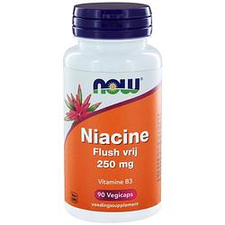 Foto van Now niacine flush vrij 250mg capsules