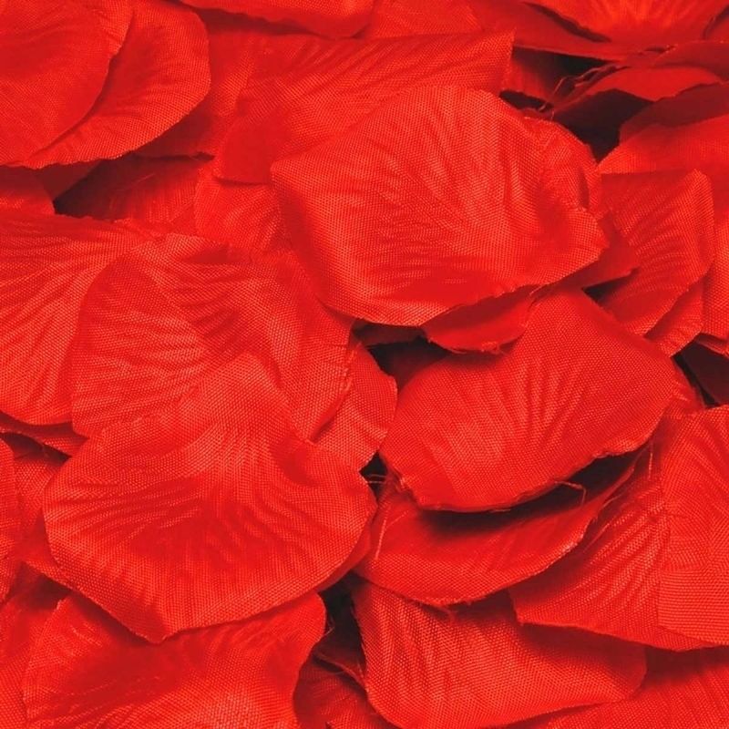 Foto van Kunst rozenblaadjes rood 575 stuks - rozenblaadjes / strooihartjes