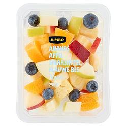 Foto van Jumbo fruitstukjes ananas, appel, sinaasappel & blauwe bes 250g