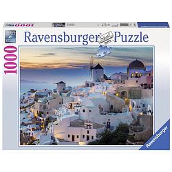 Foto van Ravensburger puzzel avond in santorini - 1000 stukjes