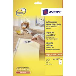 Foto van Etiket avery ilk 210x297mm wit np 25 vel 1 etiket per vel