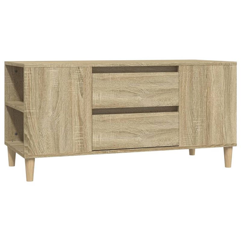 Foto van The living store tv-meubel - scandinavische stijl - 102 x 44.5 x 50 cm - sonoma eiken