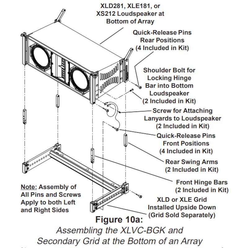 Foto van Electro-voice xlcv-bgk-fgb bottom grid kit voor xld en xle glasvezel luidsprekers zwart