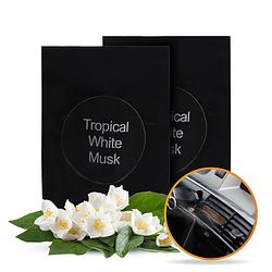 Foto van R2b® autoparfum navulling - tropische witte muskus - 2 stuks - auto geurverfrisser - luchtverfrisser - auto parfum