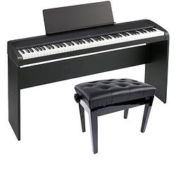 Foto van Korg b2-bk digitale piano zwart + onderstel + pianobank
