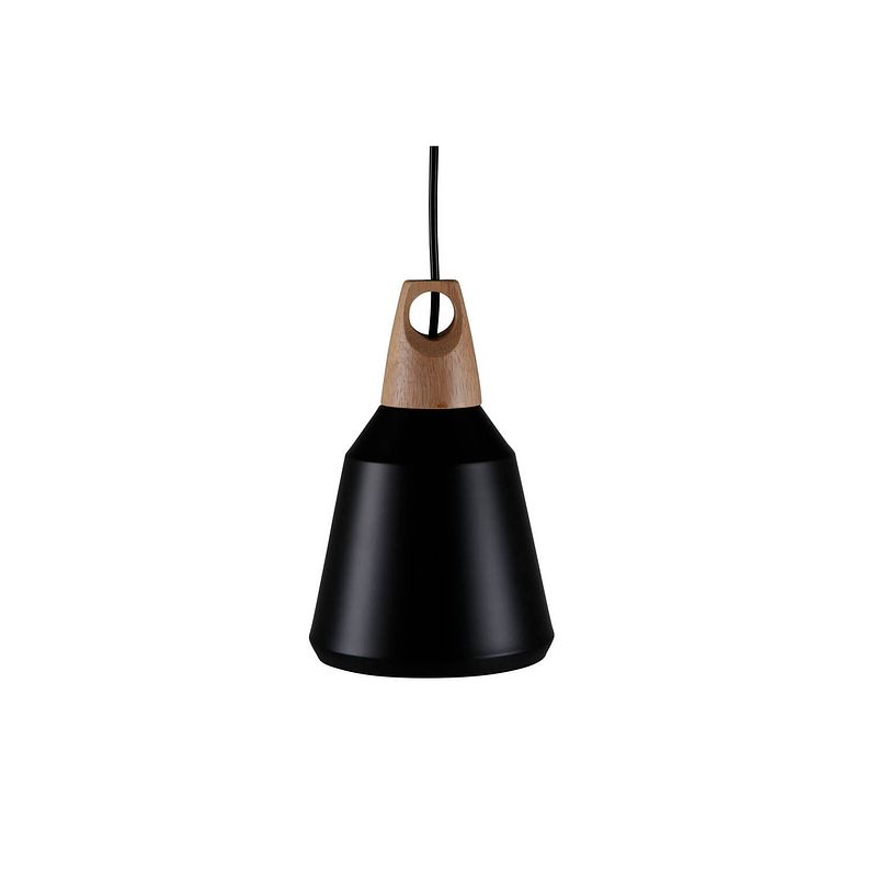 Foto van Nao verlichting hanglamp ø16cm aluminum zwart, hout.