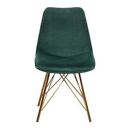 Foto van Giga meubel stoel velvet donkergroen - set van 2 - ivy luxe