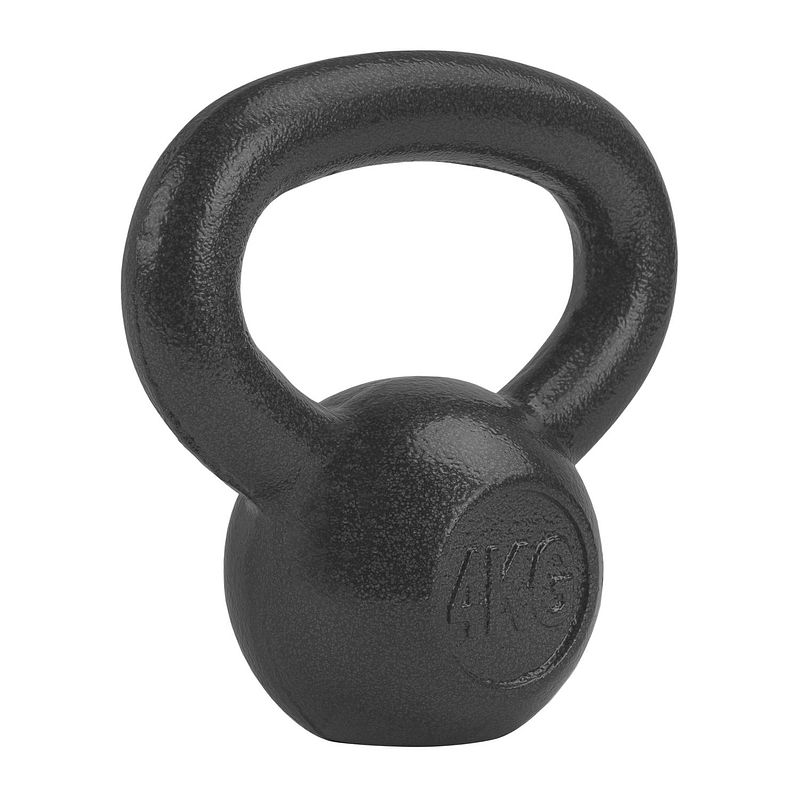 Foto van Ryzor kettlebell - 4 kg - gietijzer - grijs