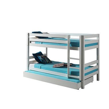 Foto van Vipack stapelbed pino met onderbed - wit - 140x103x208 cm - leen bakker