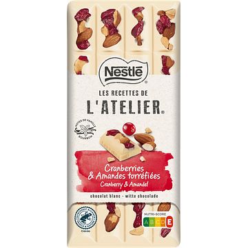 Foto van Nestle l'satelier witte chocoladereep cranberry & amandel bij jumbo