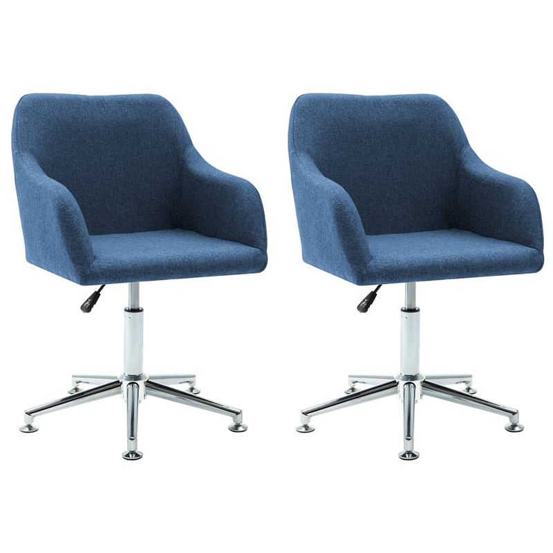 Foto van Vidaxl eetkamerstoelen draaibaar 2 st stof blauw