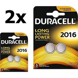 Foto van 4 stuks (2 blisters a 2st) - duracell cr2016 professional electronics 3v 90mah lithium knoopcel