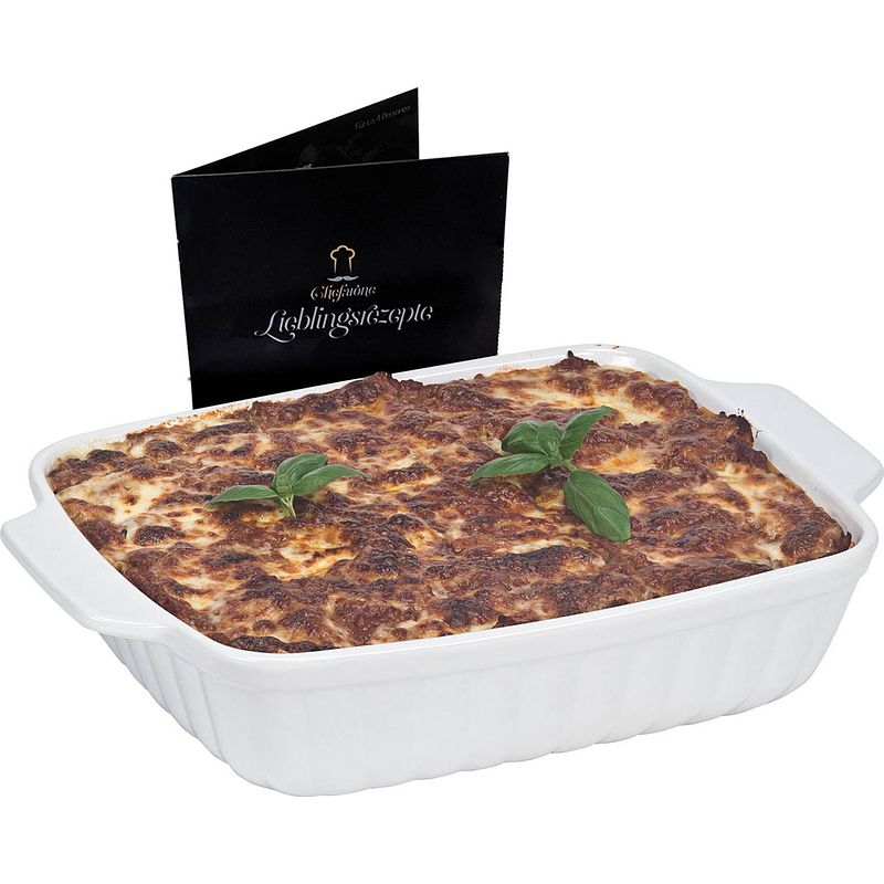 Foto van Chefarone ovenschaal - keramische schaal - lasagne ovenschaal - rechthoekig - wit - 37,2 x 25 x 8