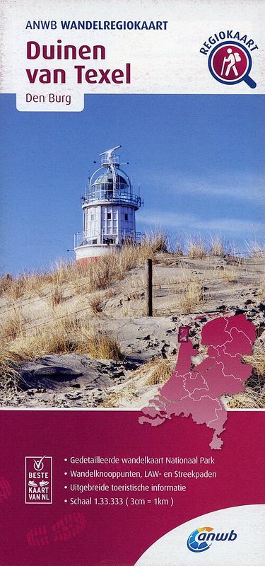 Foto van Wandelregiokaart duinen van texel 1:33.333 - anwb - paperback (9789018046583)