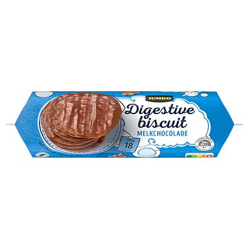 Foto van Jumbo digestive biscuit melkchocolade 300g