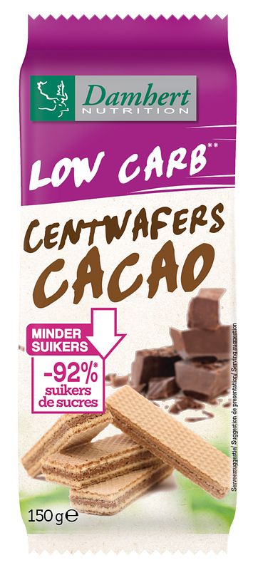 Foto van Damhert low carb centwafers cacao