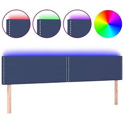 Foto van Vidaxl hoofdbord led 160x5x78/88 cm stof blauw