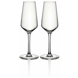 Foto van Cristal d'sarques champagneglazen model grand chateau set van 2 glazen kristalglas/cristallin 23 cl