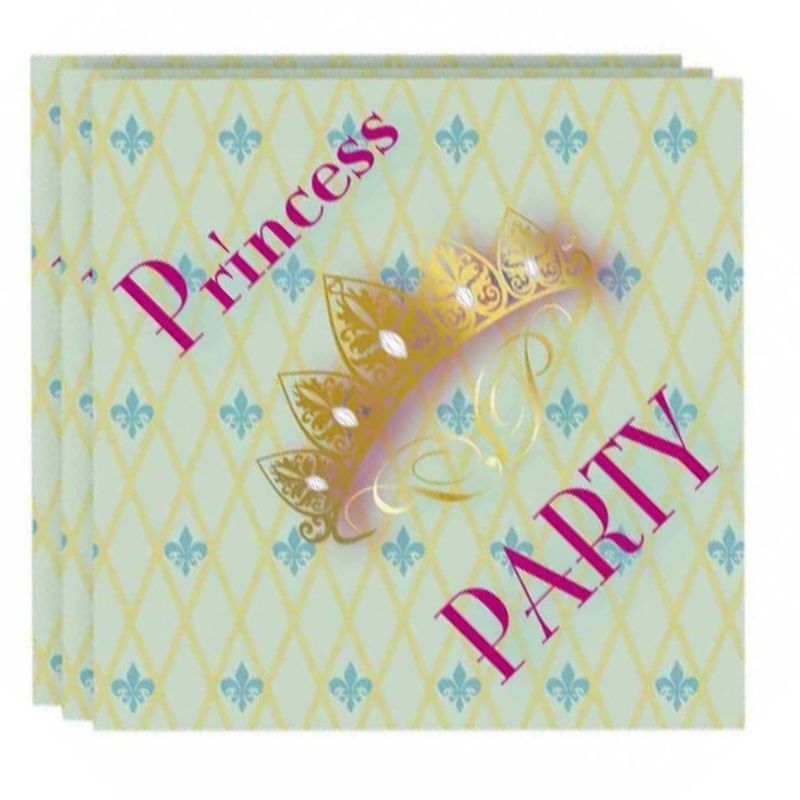 Foto van 40x princess party thema servetten 33 x 33 cm voor meisjes - feestservetten