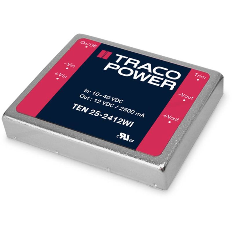 Foto van Tracopower ten 25-2422wi dc/dc-converter, print 24 v/dc 12 v/dc, -12 v/dc 1.25 a 25 w aantal uitgangen: 2 x inhoud 5 stuk(s)