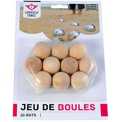 Foto van 10x jeu de boules/petanque houten buts/markerings balletjes 30 mm buitenspeelgoed - jeu de boules