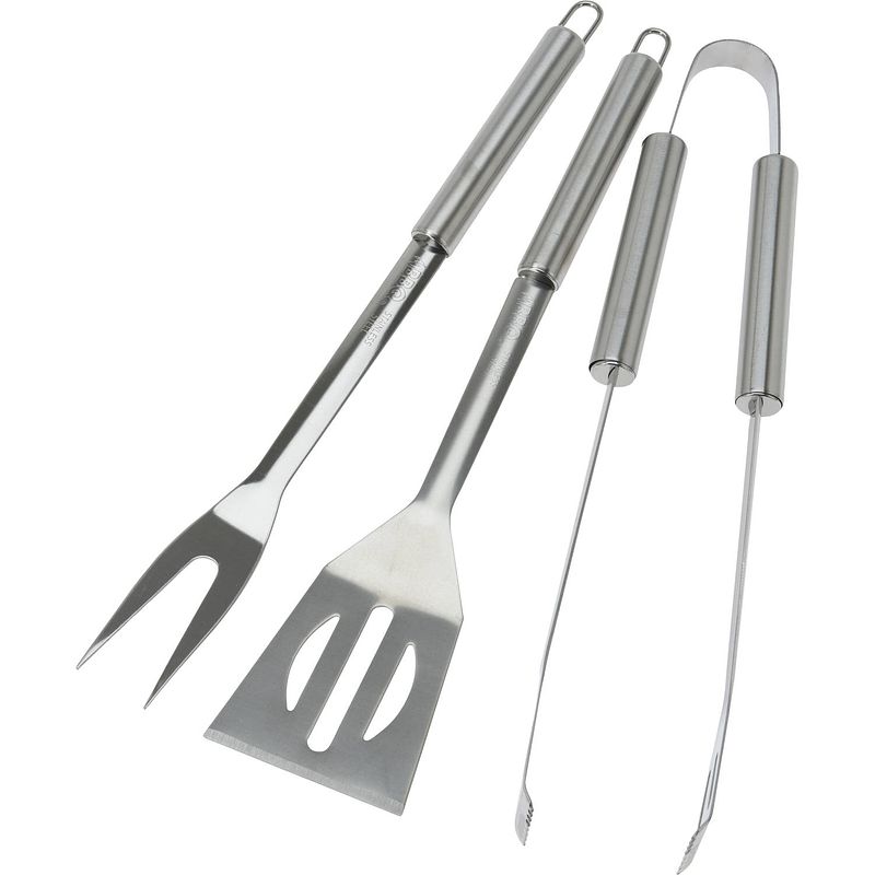 Foto van Bbq/barbecue gereedschap set 3-delig rvs - barbecuegereedschapset