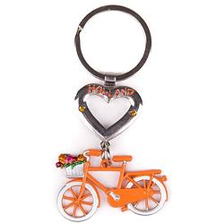 Foto van Matix sleutelhanger holland fiets 6 cm staal oranje/zilver