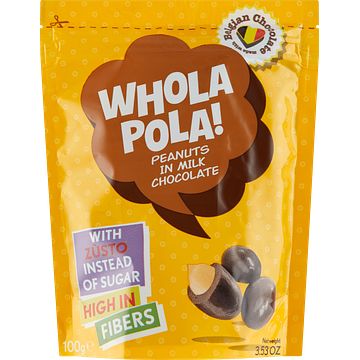 Foto van Whola pola! peanuts in milk chocolate 100g bij jumbo