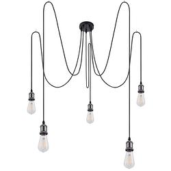 Foto van Industriële hanglamp oliver - l:200cm - e27 - metaal - zwart