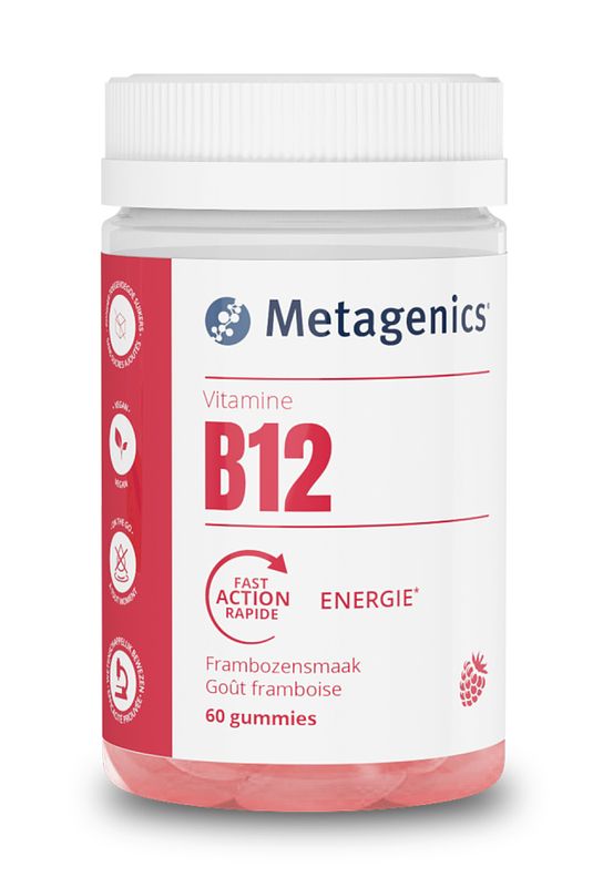 Foto van Metagenics vitamine b12 gummies framboos