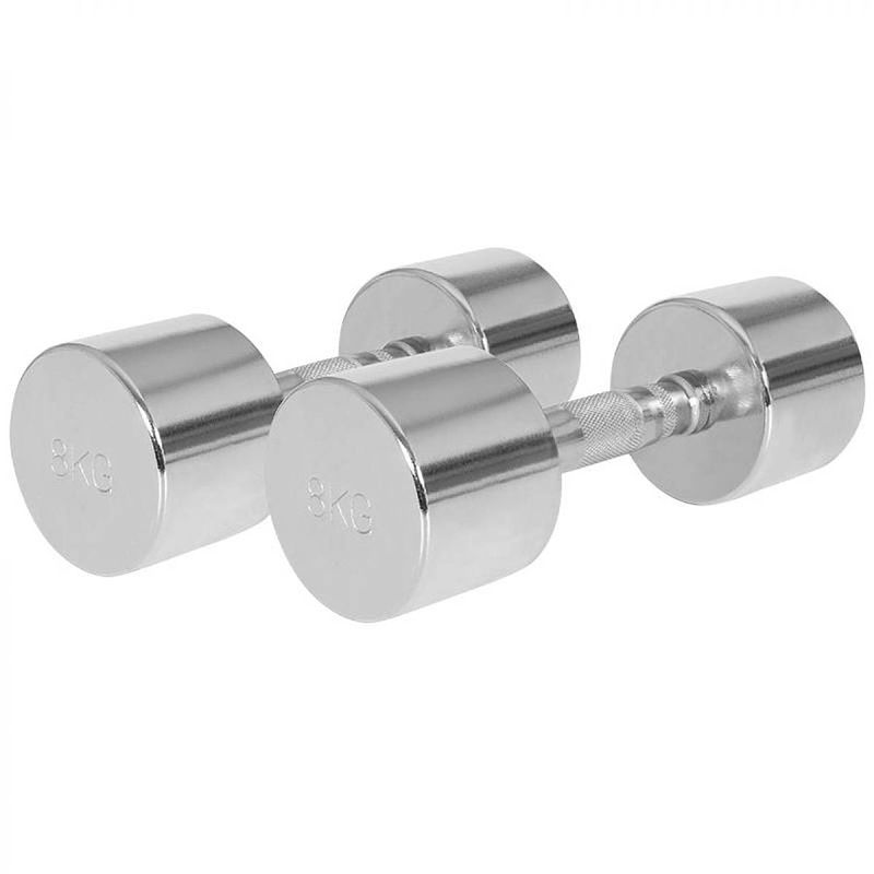 Foto van Gorilla sports dumbellset - halterset - 2 x 8 kg - chroom