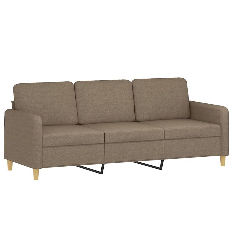 Foto van Vidaxl driezitsbank 180 cm stof taupe