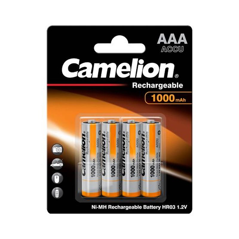 Foto van Camelion nh-aaa1000bp4 rechargeable battery nikkel-metaalhydride (nimh)