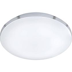 Foto van Led plafondlamp - badkamerlamp - trion apity - opbouw rond 18w - spatwaterdicht ip44 - warm wit 3000k - glans chroom -