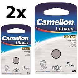 Foto van 2 stuks (2 blister a 2st) camelion cr1220 3v 40mah lithium knoopcelbatterij