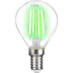 Foto van Lightme lm85312 led-lamp energielabel b (a - g) e14 kogel 4 w groen (ø x l) 45 mm x 78 mm filament / retro-led 1 stuk(s)