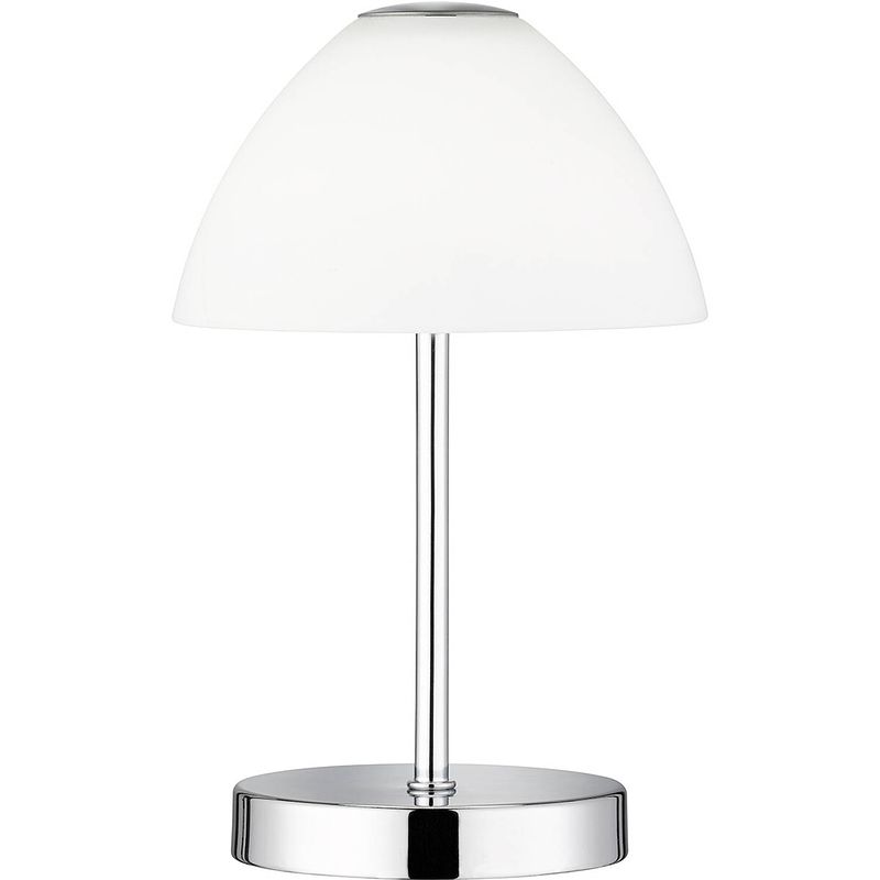Foto van Led tafellamp - tafelverlichting - trion quno - 2w - warm wit 3000k - rond - mat chroom - aluminium