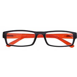 Foto van H2optics leesbril unisex zwart/oranje sterkte +3,00