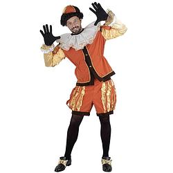 Foto van Piet verkleed kostuum luxe 4-delig - oranje - voor volwassenen 52-54 (l/xl) - carnavalskostuums