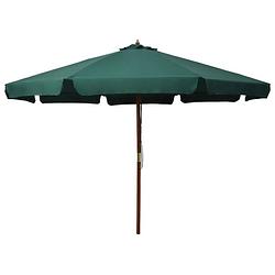 Foto van Vidaxl parasol met houten paal 330 cm groen