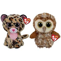 Foto van Ty - knuffel - beanie buddy - livvie leopard & percy owl