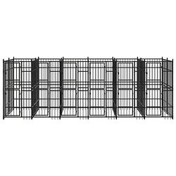 Foto van The living store hondenkennel - gepoedercoat staal - 576 x 192 x 200 cm - zwart