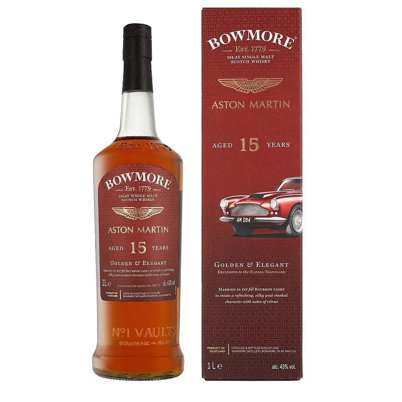 Foto van Bowmore 15 years aston martin edition 1ltr whisky + giftbox