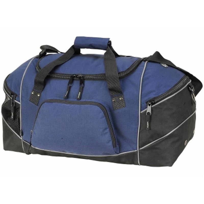 Foto van Reistas/weekendtas/sporttas model daytona - 60 x 31 x 27 cm - 4 vakken - donkerblauw/zwart - reistas (volwassen)